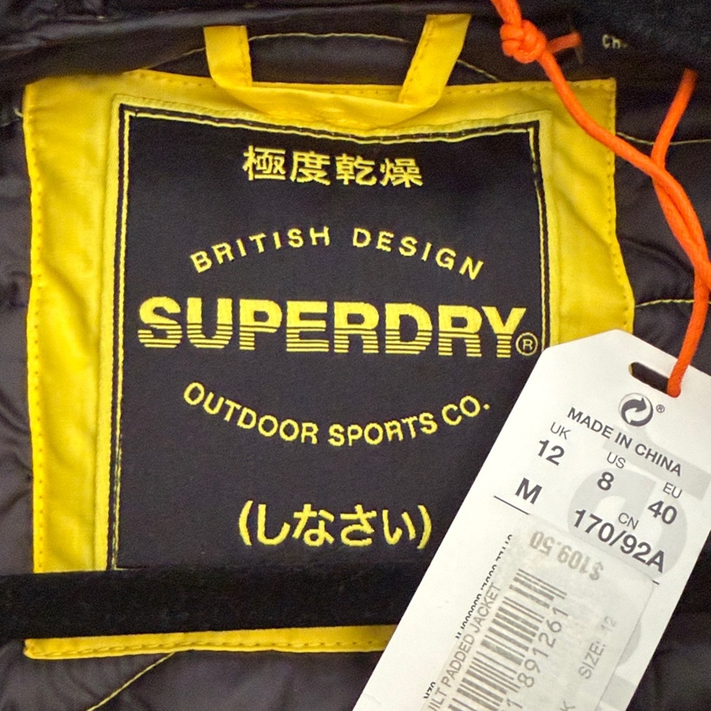 Superdry Bright Yellow Quilted Hooded Puffer Jacket - Picture 4 of 11